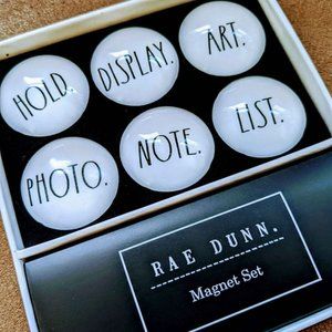 Rae Dunn Magnet Set 6 Glass-Dome Magnets (NEW)